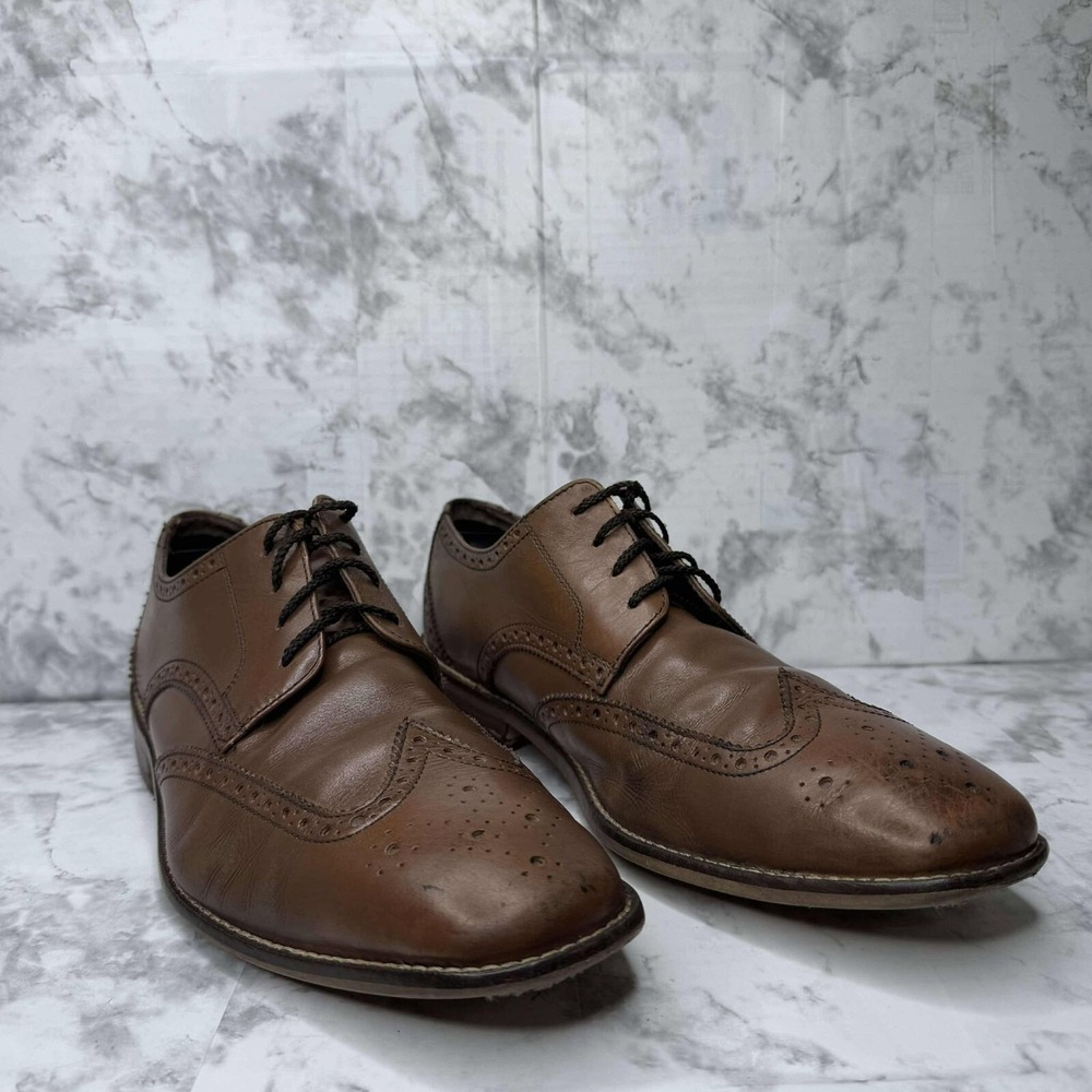 Florsheim CASTELLANO WINGTIP 14137 Tan Leather Oxford Shoes 9.5D‎ Derby